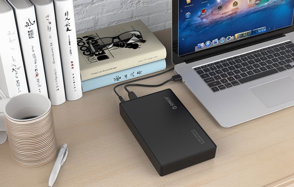 Orico 3588 HDD/SSD 3.5", 5Gbps, USB-A to USB-B drive enclosure (black)