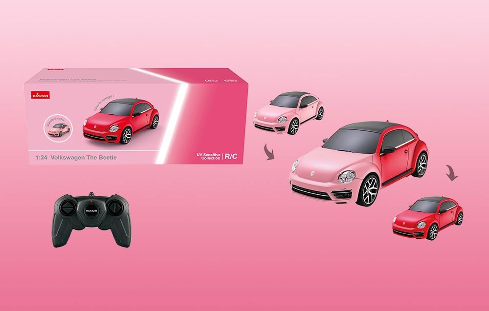 RASTAR R/C 1:24 Volkswagen Beetle remote control car - color change (pink)