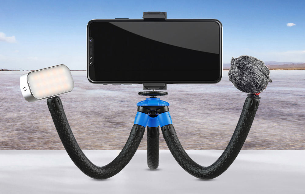 Tripod/flexible phone holder APEXEL APL-JJ07 (black)