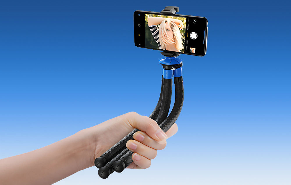 Tripod/flexible phone holder APEXEL APL-JJ07 (black)