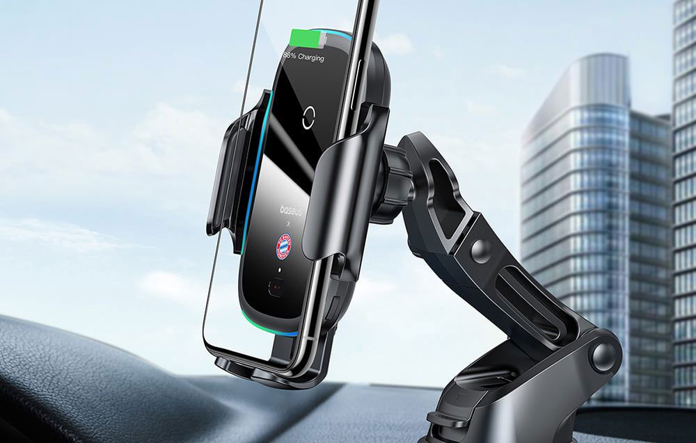 Baseus car holder with 15W charger (black) Bayern edition