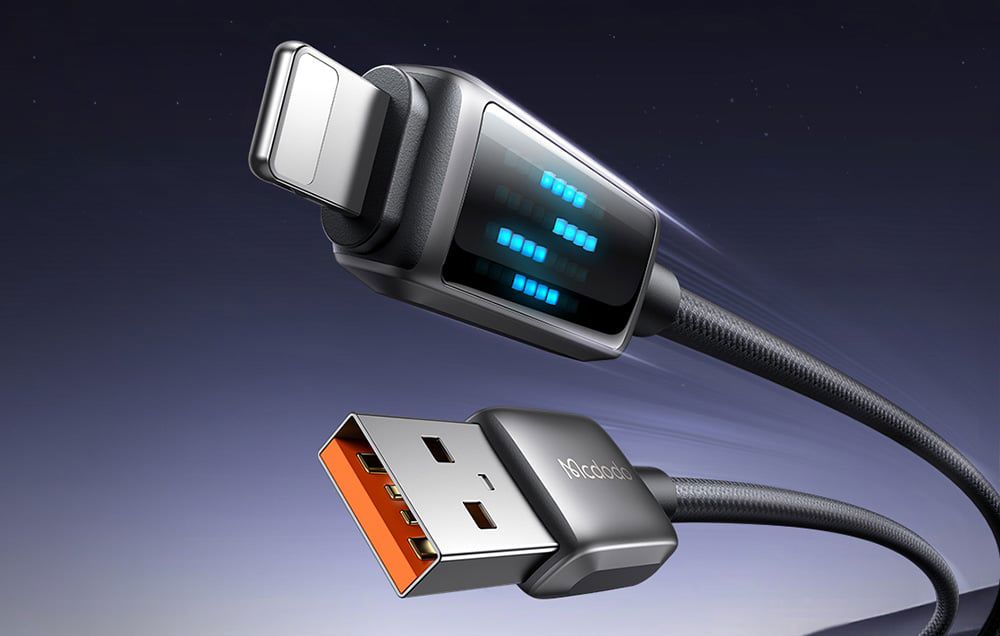 Mcdodo CA-5250 USB-A to Lightning cable, LED display, 1.2m