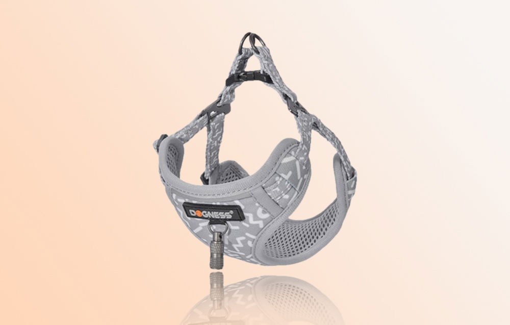 Cat set Dogness harness and leash 1,5m (Light Grey)