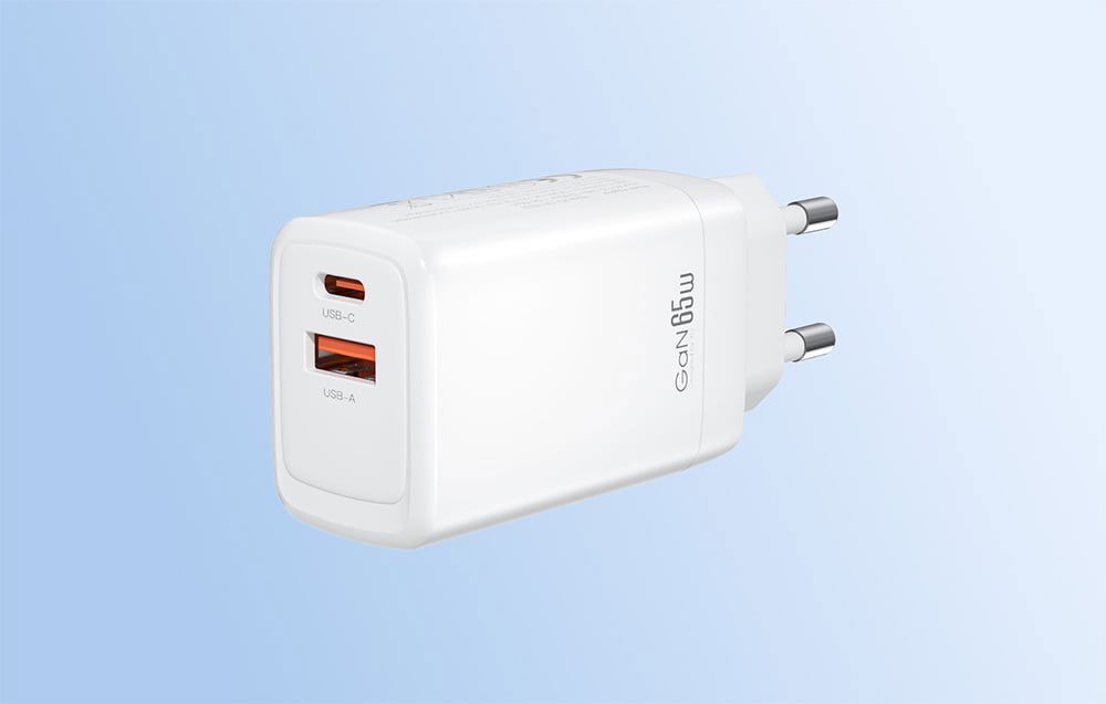 Wall charger XO CE17, 65W, 1x USB-C, 1x USB-A