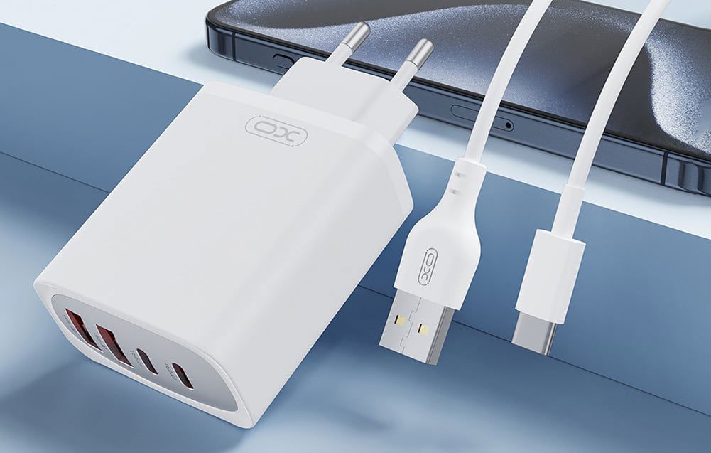 Wall charger XO CE22, 45W, GaN, 2x USB-C, 2x USB-A