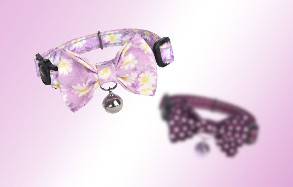 Collar set Dogness for cats 2 pcs (Calamus Purple/Polka Dot Purple)