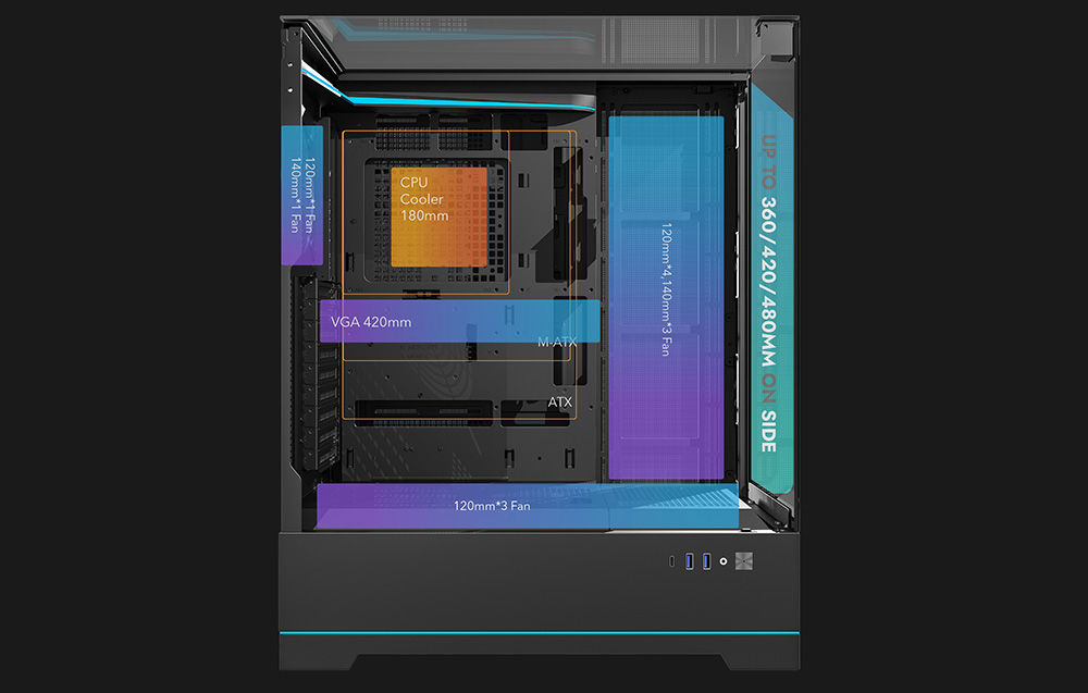 Darkflash DY450L PRO computer case (black) + 1 fan