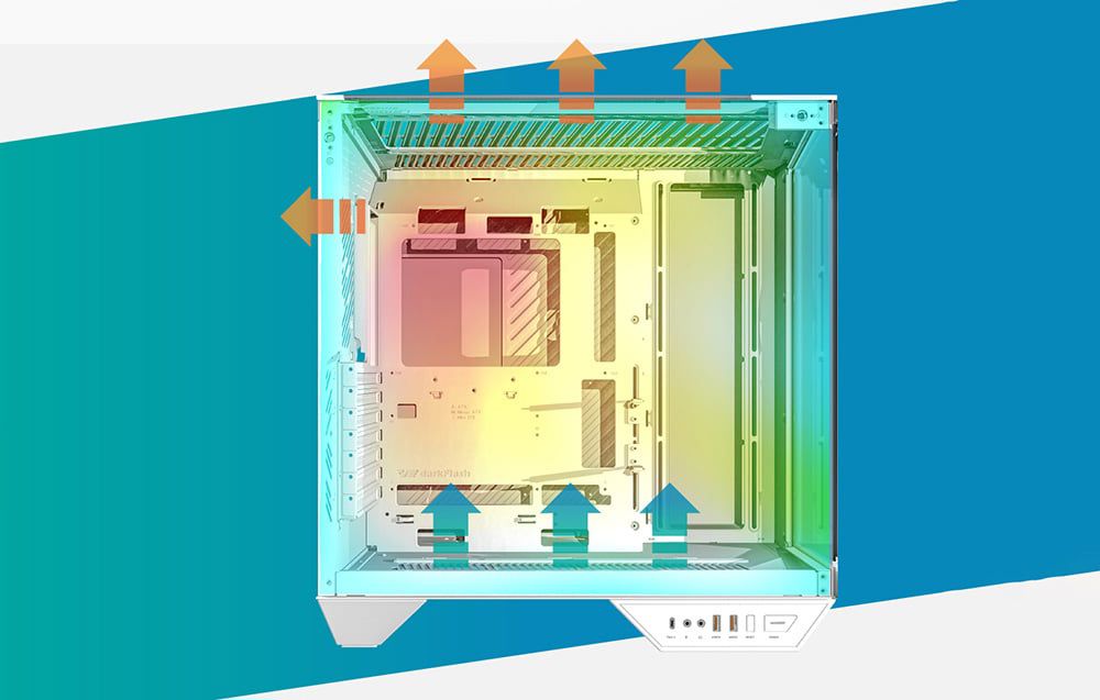 Darkflash DY470 computer case (white) + 4 fans