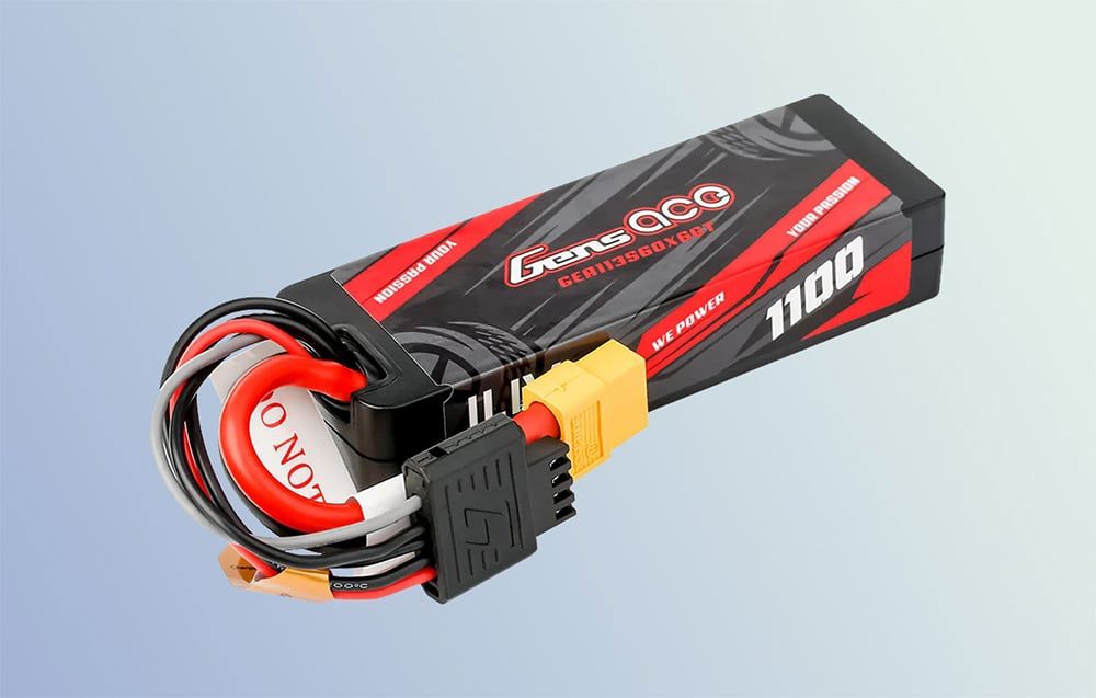 Lipo Gens ace G-Tech 1100mAh 11.1V 3S1P 60C GRP-76 Hardcase Battery with XT60 Plug