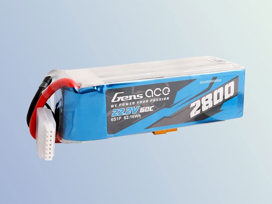 Lipo Gens ace 2800mAh 22.2V 60C 6S1P battery with XT60 connector