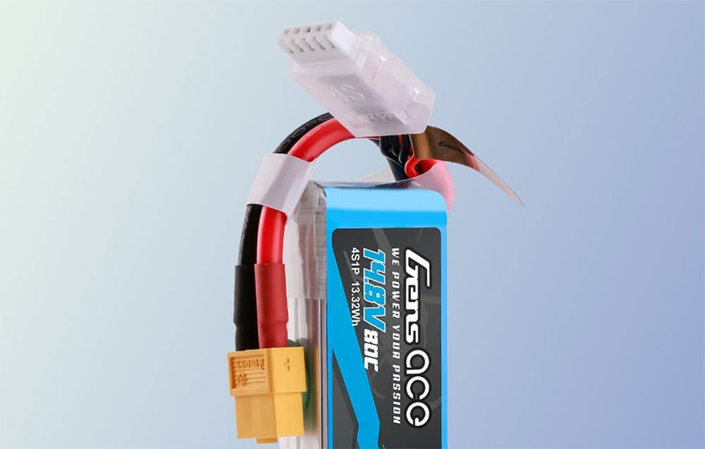 Lipo Gens Ace 900mAh 14.8V 80C 4S1P battery with XT60 connector