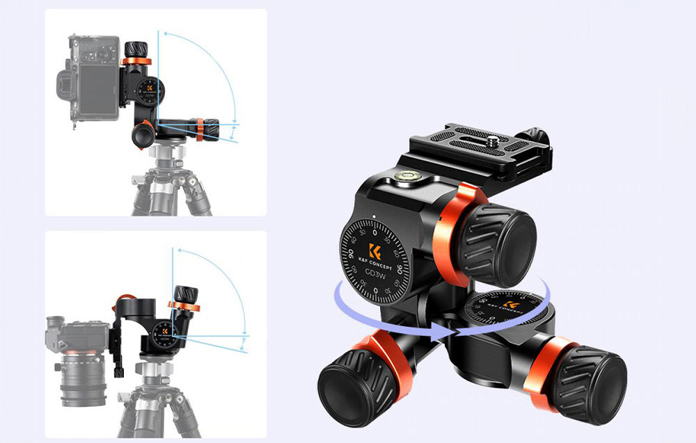 3-way Tripod Head K&F Concept KF31.047