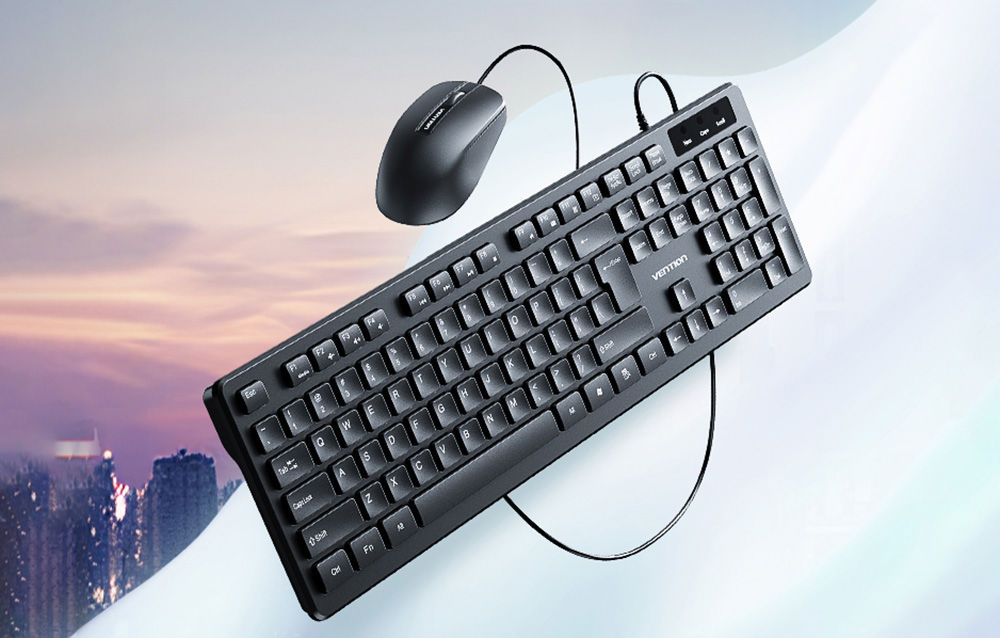 Vention KTCB0-EN Wired Keyboard + Mouse + Mouse Pad Set (Black)