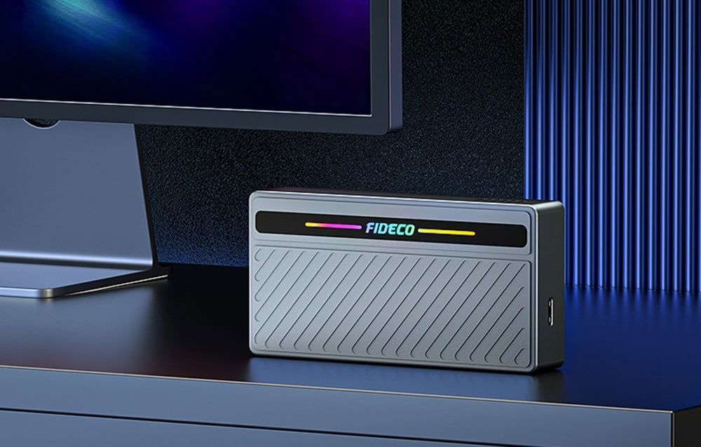 FIDECO MT402 M.2 NVMe 40Gbps SSD enclosure (Thunderbolt 4, USB4/USB 3.2, UASP, TRIM)