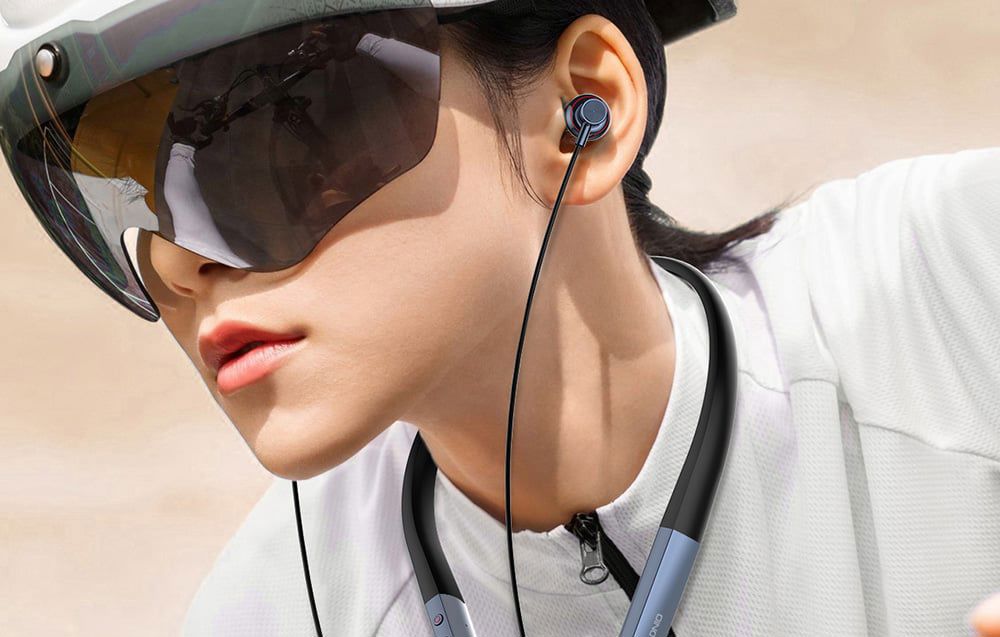 LDNIO N01 wireless neckband headphones (rose gold)