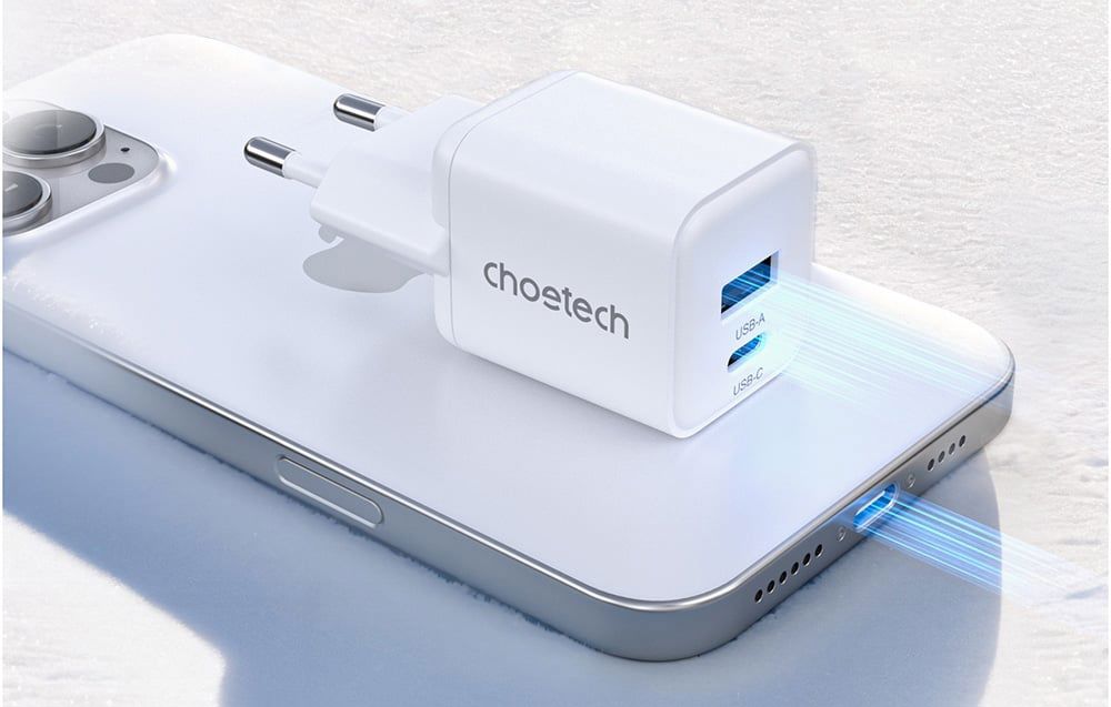 Wall Charger Choetech PD30W Dual ports 1C1A (White)