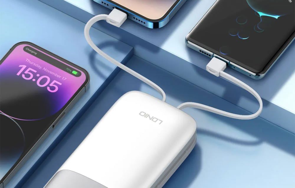 Powerbank LDNIO PQ20 22.5W 20000mAh USB-C, lightning (biały)