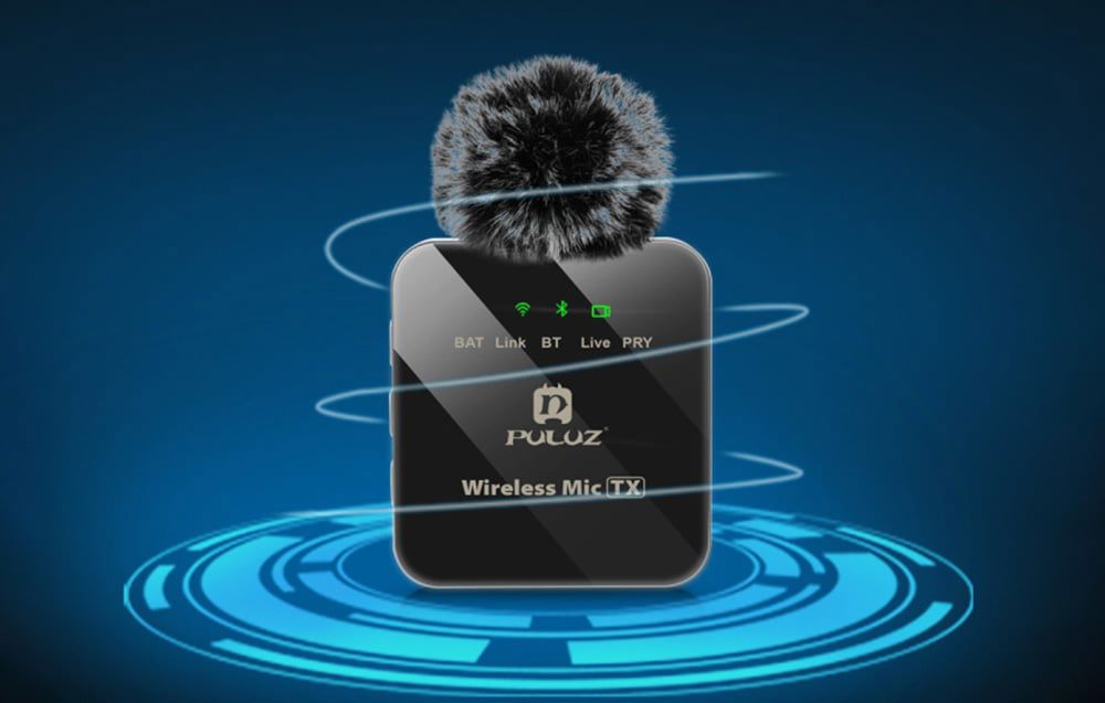 Wireless Lavalier Microphone PULUZ 1 TX + 1 RX