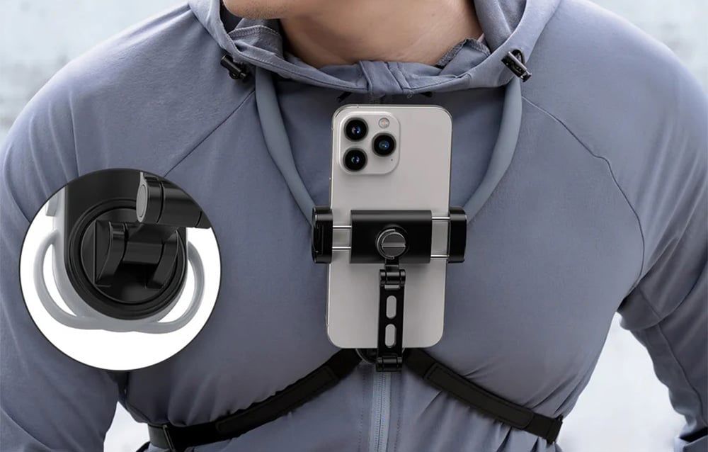 TELESIN neck mount with cell phone holder