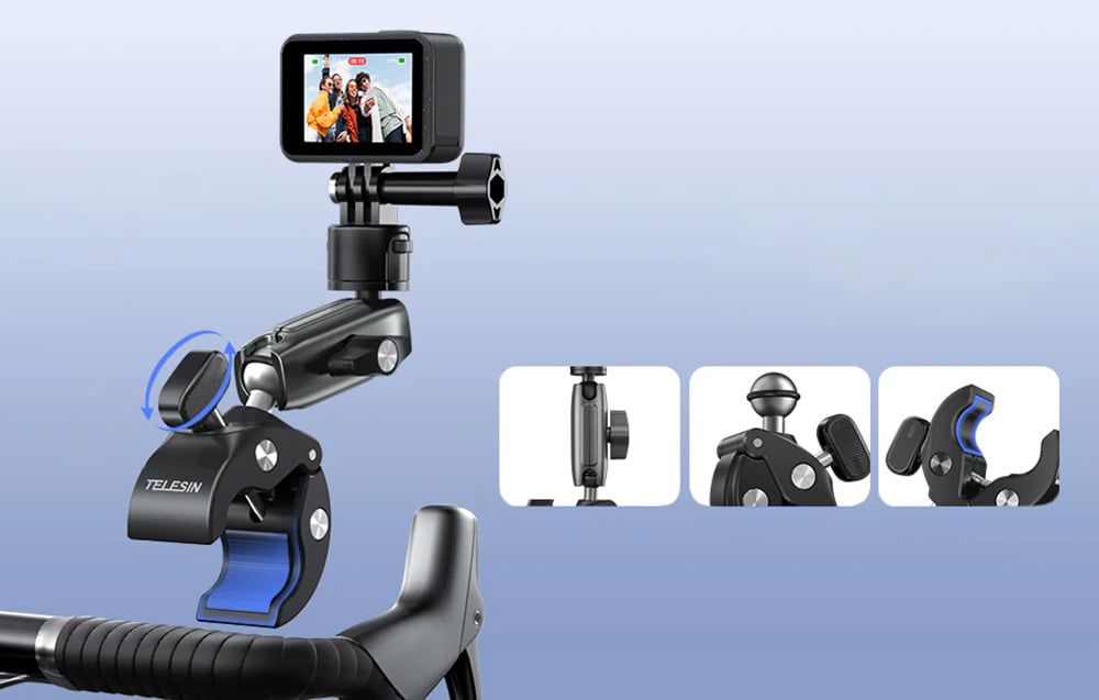 Telesin handlebar mount for sports cameras