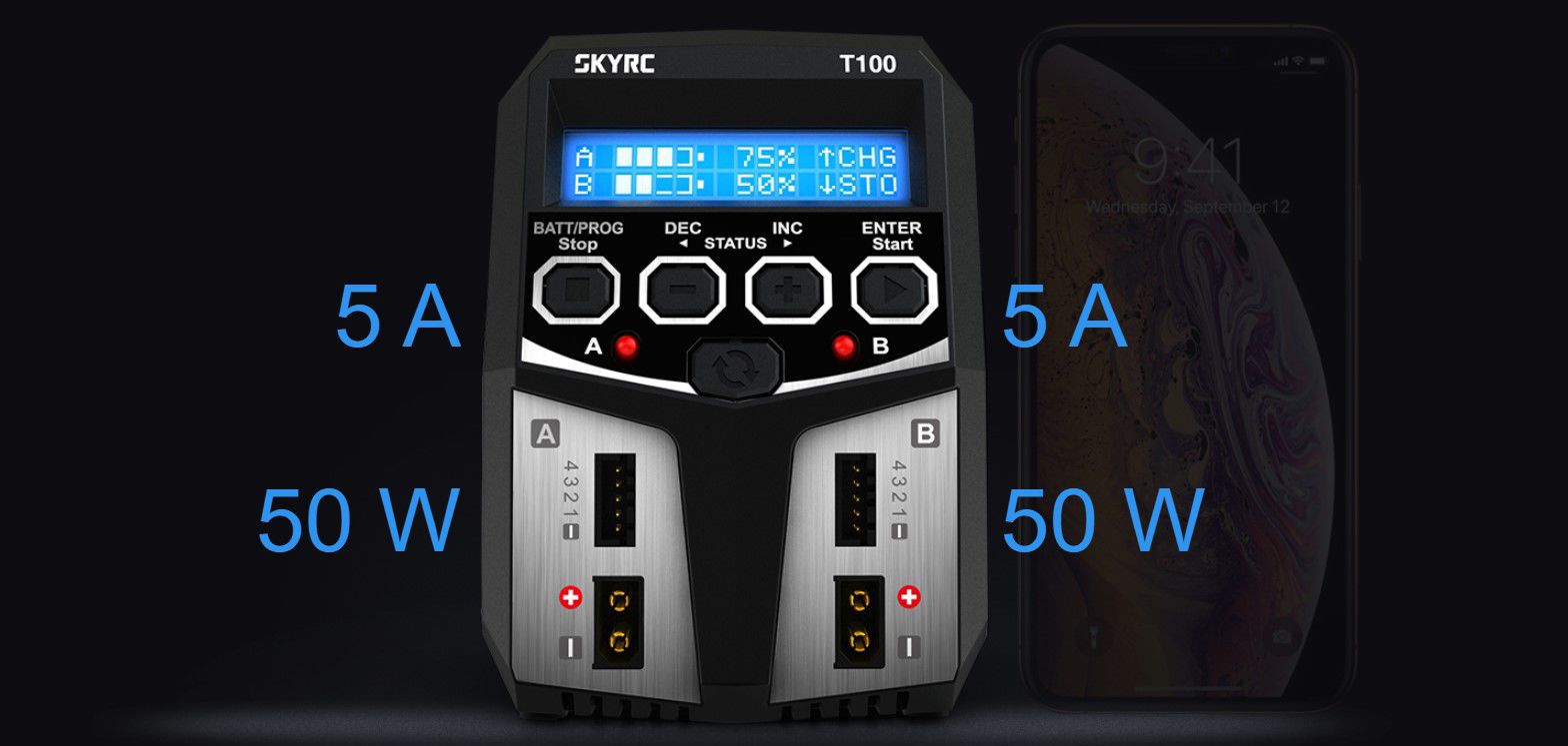 SkyRC T100 2 x 50W Lader