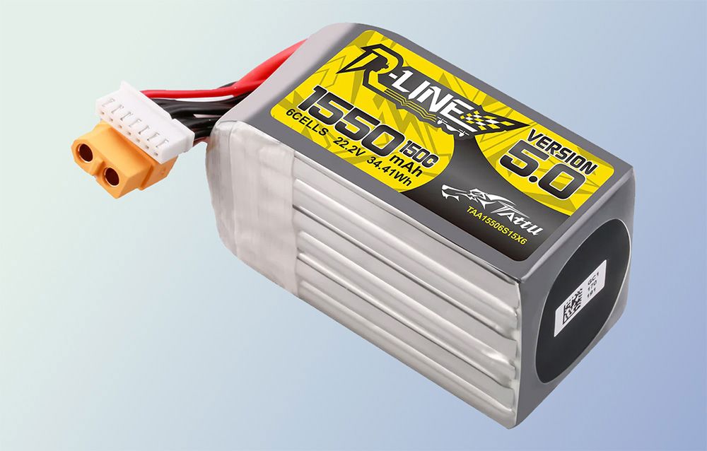 Lipo Tattu R-Line Version 5.0 1550mAh 22.2V 150C 6S battery with XT60 connector