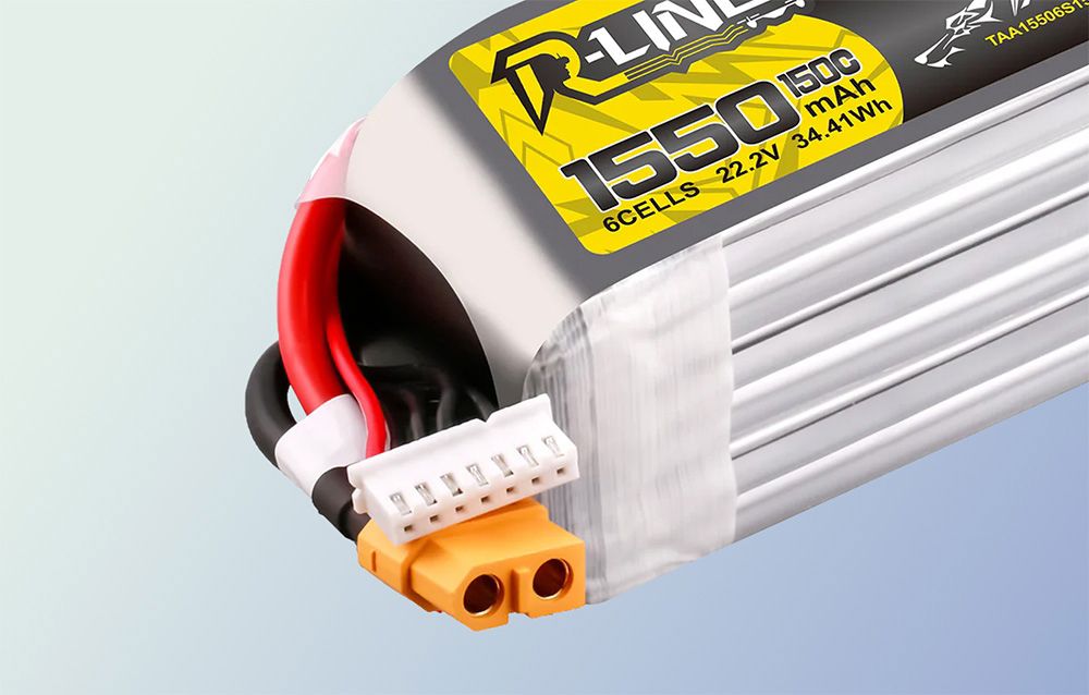 Lipo Tattu R-Line Version 5.0 1550mAh 22.2V 150C 6S battery with XT60 connector