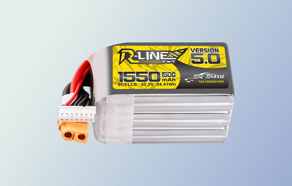 Lipo Tattu R-Line Version 5.0 1550mAh 22.2V 150C 6S battery with XT60 connector