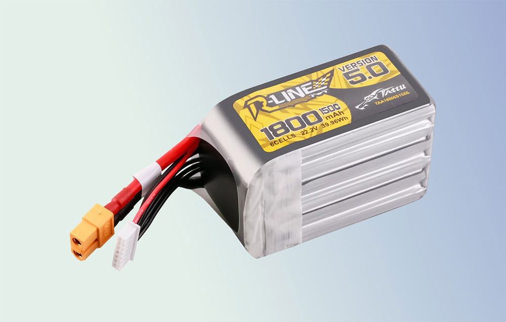 Lipo Tattu R-Line Version 5.0 1800mAh 22.2V 150C 6S battery with XT60 connector