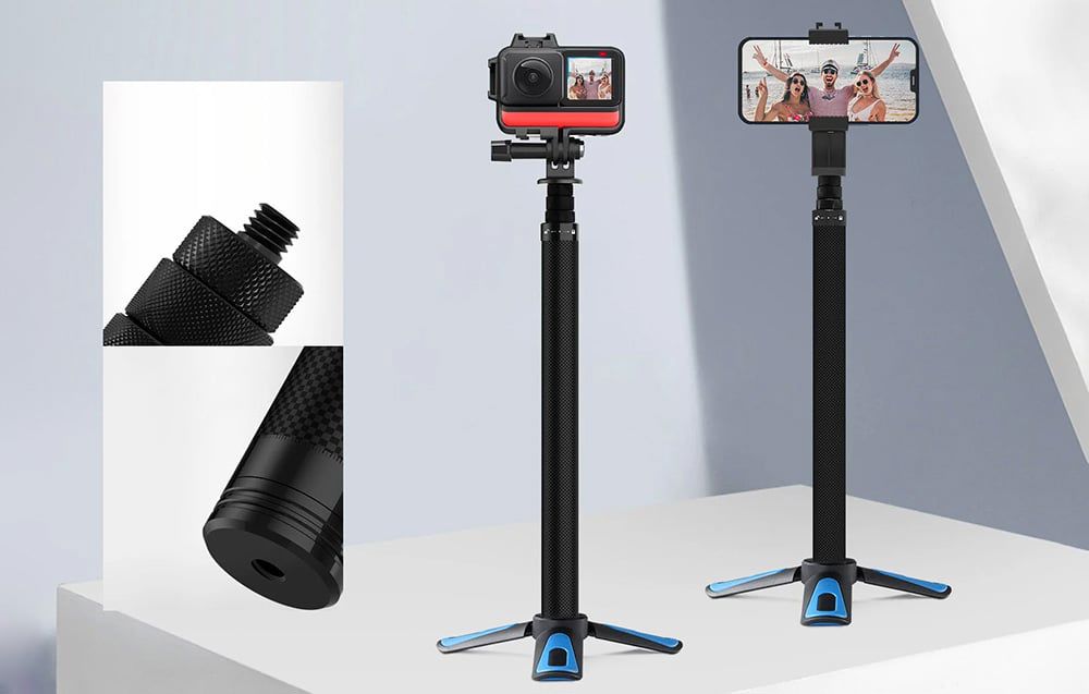 Selfie stick made of carbon fiber with a length of 1.16m Telesin