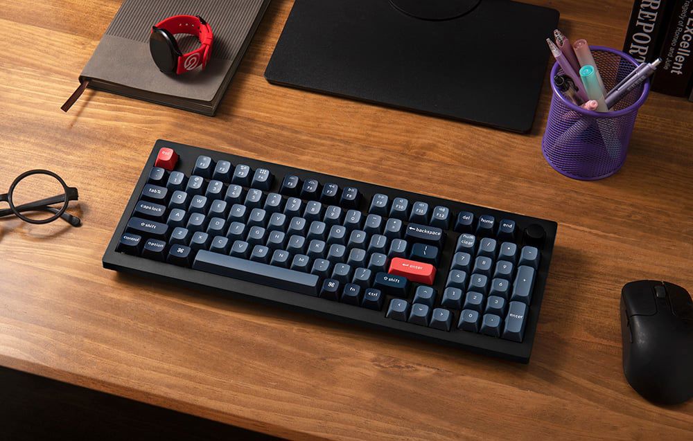 Keychron V5 Max QMK/VIA RGB Knob Red Switch Wireless Mechanical Keyboard (black)