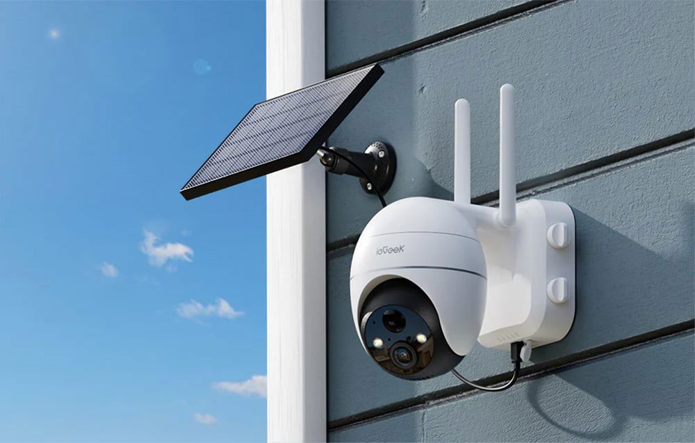 Wireless 5MP WiFi outdoor camera ieGeek ZS-GX4S white with solar panel